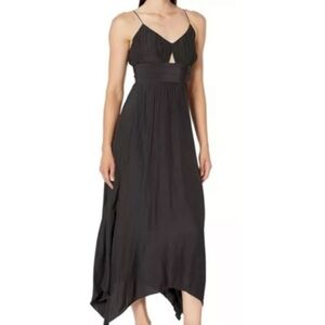 NWT Ramy Brook Jolie Maxi Dress Women's Size 6 Black Sleevless Asymmetric